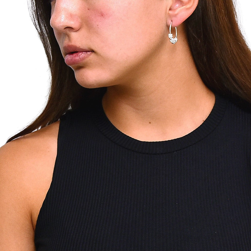 Pendientes Aros Plata Niña Flores