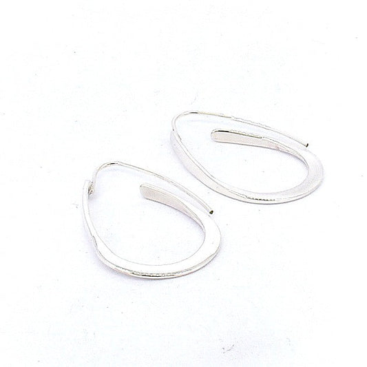 Modern Teardrop Silver Earrings