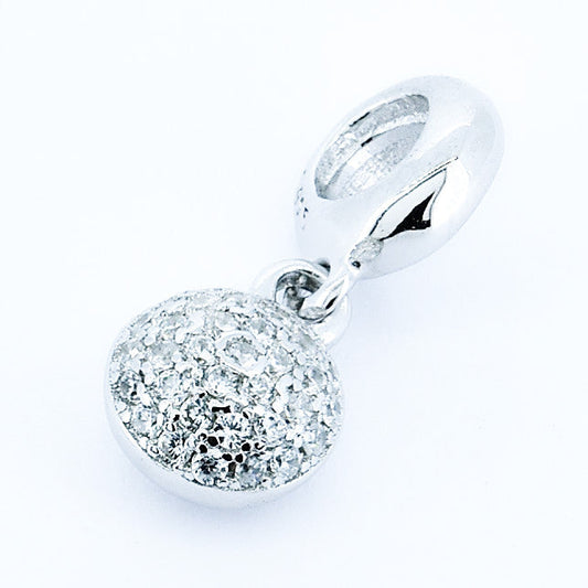 Charm For Silver Bracelet With Zirconia