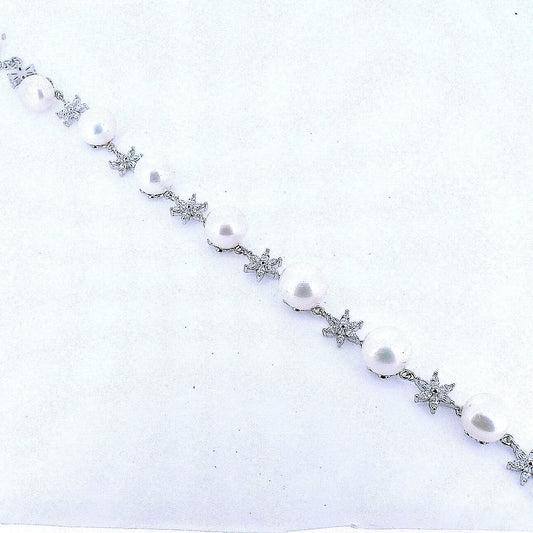 Bracelets Flores Con Perla and zirconia-Bracelets-Plarte New