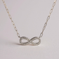 Infinity Silver Necklace With Zirconia