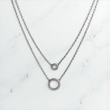 Silver Double Circle Necklace