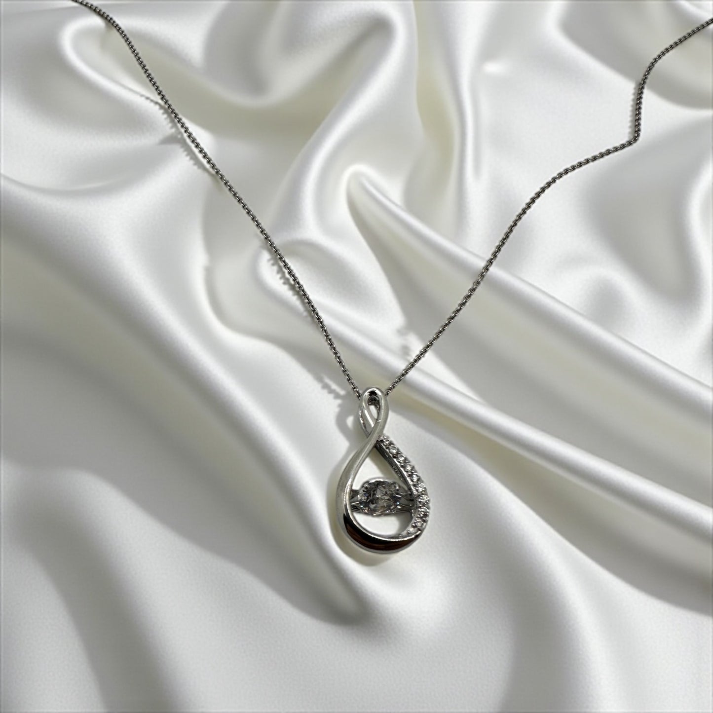 Silver Teardrop Radiance Necklace