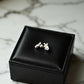 Silver Floral Stud Earrings with Swarovski Crystals