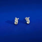Silver Floral Stud Earrings with Swarovski Crystals