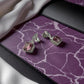 Silver Stud Earrings with Pink Swarovski Crystals