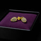 Gold Pinecone Stud Earrings with Swarovski Crystals