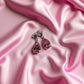 Silver Stud Earrings with Pink Swarovski Crystals