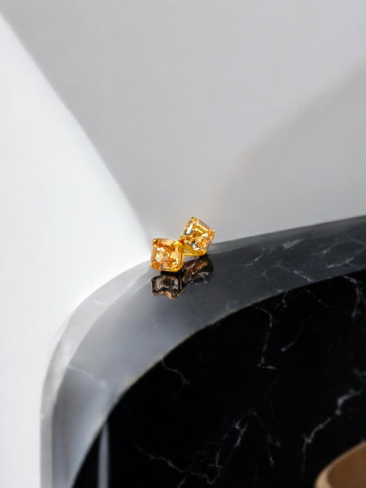 Radiant Golden Stud Earrings