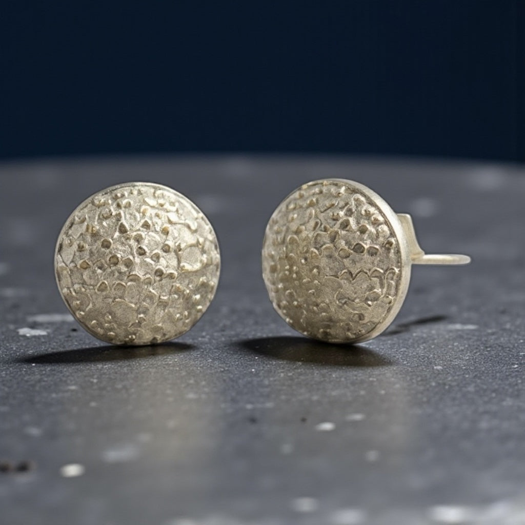 Silver Sparkle Disc Earrings