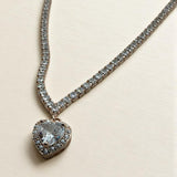 Heart Pendant Tennis Necklace