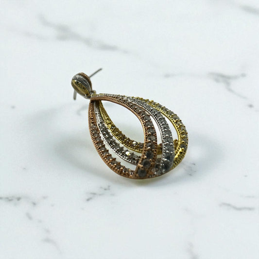 Tri-Color Teardrop Earrings