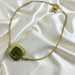 Gold Green Gem Bracelet