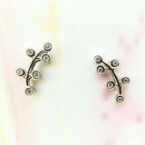 Silver Branch Stud Earrings
