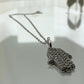 Hamsa Hand Necklace with Crystal Pavé