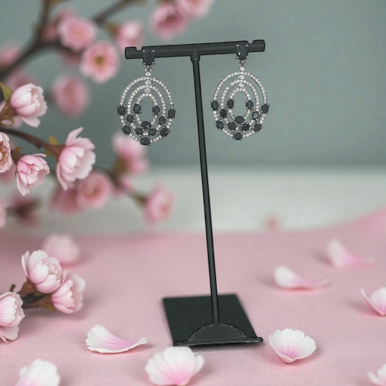 Silver Earrings With Natural Stones