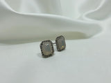 Gray Gem Stud Earrings