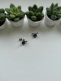 Blue Gem Stud Earrings