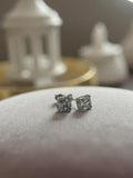 Square-Cut Crystal Stud Earrings