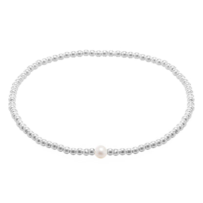 Silver bracelet with natural stones