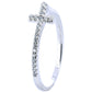 Silver Cross Ring with Zirconia