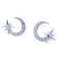 Crescent Moon &amp; Star Cubic Zirconia Earrings