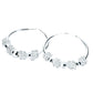 Silver Hoop Earrings Girl Flowers