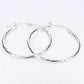Silver Diamond Hoop Earrings