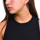 Silver Diamond Hoop Earrings