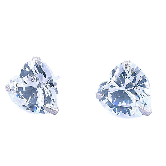 Silver Heart Buckle with Zirconia