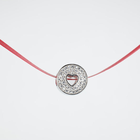 Silver Heart Bracelet Charm With Zirconia