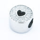 Silver Heart Bracelet Charm With Zirconia