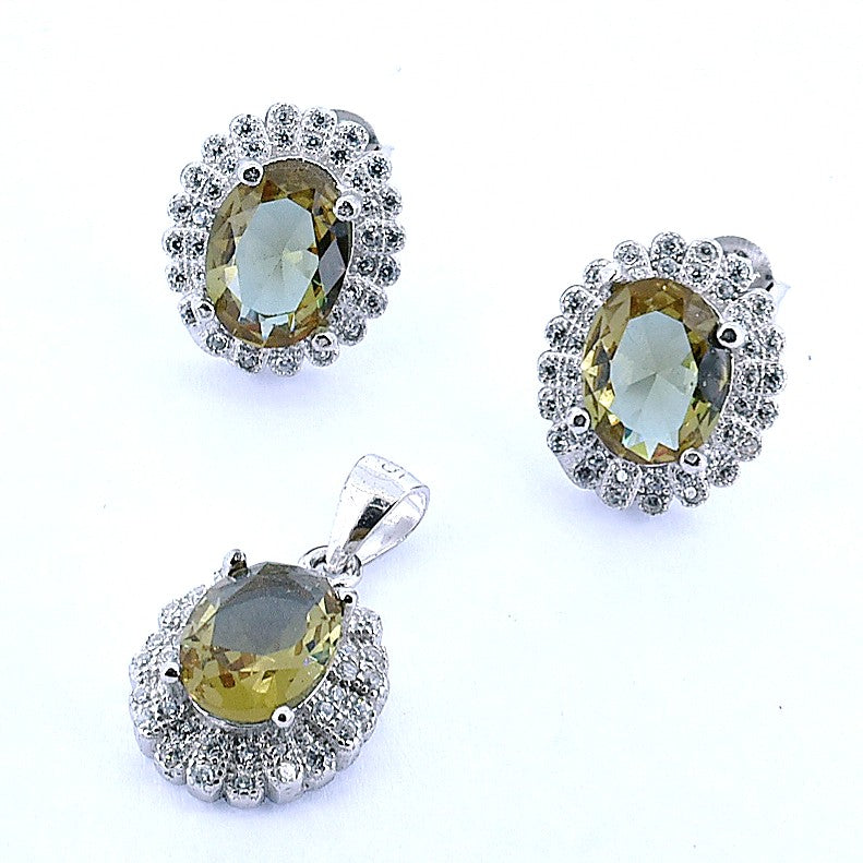Silver Set with Zirconia and Zultanite