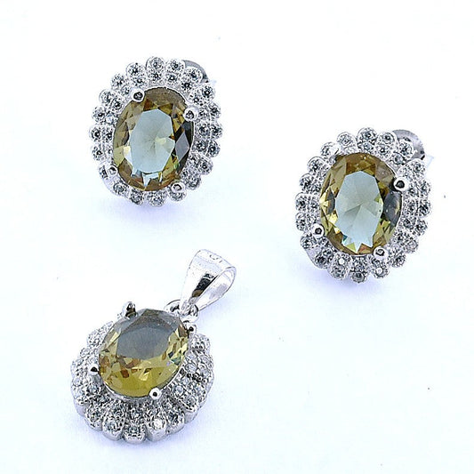 Silver Set with Zirconia and Zultanite